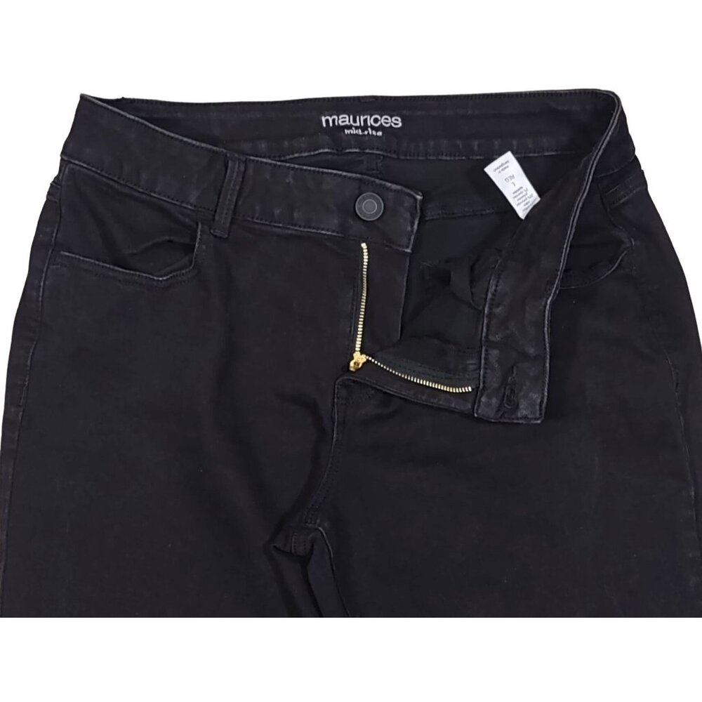 Maurices Black Jeans Midrise Skinny 5 Pocket Stretch Denim Womens Large - Picture 3 of 7